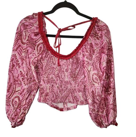 New Free People‎ Dare Me Velvet Blouse Top Small - Picture 7 of 8